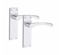 Golden Grace Victorian Scroll Door Handles, Polished Chrome, 1 Pair