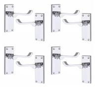 Golden Grace Victorian Scroll Door Handles Polished Chrome 120mm, 4 Sets