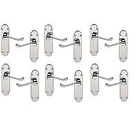 Golden Grace Victorian Scroll Door Handles, Polished Chrome, 6 Pairs