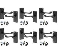 Golden Grace Victorian Scroll Latch Door Handles, Matt Black 6 Sets | Includes 2.5-inch fittings, spindles, and screws with 120mm x 40mm backplates for internal replacement or new doors.