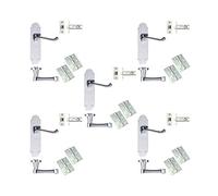 Golden Grace Victorian Scroll Latch Door Pack, Polished Chrome, 5 Sets