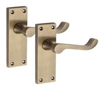 Golden Grace Victorian Scroll Latch Handle, Antique Brass 1 Pair