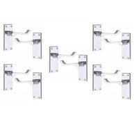 Golden Grace Victorian Scroll Latch Handles, Polished Chrome 120mm