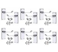 Golden Grace Victorian Scroll Latch Handles, Polished Chrome, 6 Sets 120mm | Includes screws and matching hinges for a hassle-free, complete installation while maintaining a tidy concealed look.
