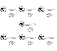 Golden Grace Victorian Scroll Latch Pack, Satin Brushed Chrome, 7 Sets