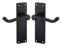 Golden Grace Victorian Scroll Lever Latch Door Handles in Matt Black Finish, Classic Interior Doors Hardware, 1 Pair - 150mm Long