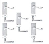 Golden Grace Victorian Scroll Lever Latch Door Handles in Satin Brushed Chrome Finish, 5 Pairs - 120mm Long