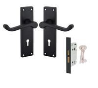 Golden Grace Victorian Scroll Lever Lock Handles 150x40mm, Key Lock Set