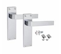 Golden Grace Victorian Straight Delta Latch Handles, Polished Chrome, 1 Set