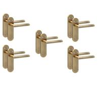 Golden Grace Victorian Straight Door Handle 182x45mm, Antique Brass 5 Pairs
