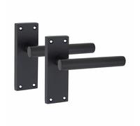 Golden Grace Victorian Straight Door Handles Latch, 1 Pair, Matt Black