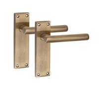 Golden Grace Victorian Straight Interior Door Handle, Antique Brass, 1 Pair