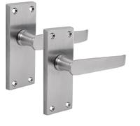 Golden Grace Victorian Straight Latch Handles, Satin Chrome 120 x 42mm