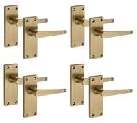 Golden Grace Victorian Straight Lever Door Handles, Antique Brass, 4 Pairs