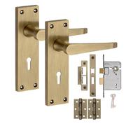 Golden Grace Victorian Straight Lever Sash Lock & Hinges Antique Brass