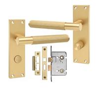 Golden Grace Victorian T-Bar Bathroom Handle, Satin Brass 150x40mm