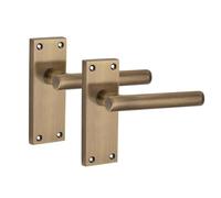 Golden Grace Victorian T-Bar Door Handle 120x40mm, Antique Brass, 1 Pair | Includes spindle and fixing screws for hassle-free fitting, with a classic straight T-Bar scroll design on durable metal.