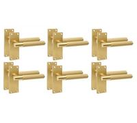 Golden Grace Victorian T-Bar Door Handles 120x40mm Satin Brass, 6 Pairs