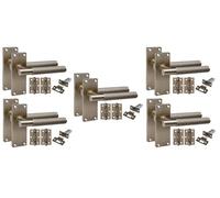 Golden Grace Victorian T-Bar Linear Door Handles with Latch, 5 Set