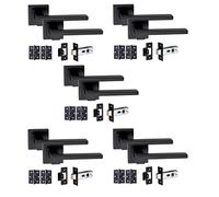 Golden Grace Zeta Door Handle Latch & Hinges Set, Matt Black, 5 Sets