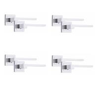 Golden Grace Zeta Door Handles on Square Rose, Polished Chrome, 4 Pairs