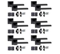 Golden Grace Zeta Lever Latch Door Handles, Matte Black, 6 Sets, Matt Black