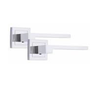 Golden Grace Zeta Square Rose Door Handles, Polished Chrome, 1 Pair