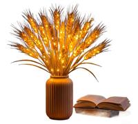 Golden Grain Accented Table Lamp Designed with Minimalist Principles for Desk Nightstand or Bookshelf Placement