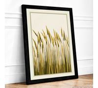 Golden Grain Field Botanical Framed Wall Art Print A1 (84.1×59.4cm) Black, Wall Decor for Living Room, Bedroom, Office & Home, Ready to Hang, Art Gift