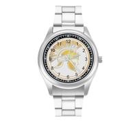 Golden Greek Helmet Spartan Quartz Watch Stainless Steel Wrist Watches for Men Women Easy to Read