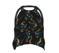 Golden Green Lightning Wolf Print Baby Car Seat Covers, Breathable Nursing Cover Breastfeeding Cover, Stroller Covers, Multi-use Infant Carseat Canopy, Baby Boys Girls Newborn Essentials