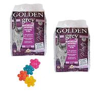 Golden Grey Master Clumping Litter Baby Powder Scented 28KG Antibacterial Disposable And Hypoallergenic Hygiene Granules With Smell Control Deodorant Formula Combined With 4pcs Trixie Nub Toy Balls