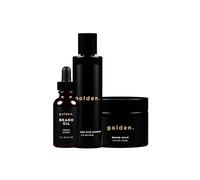 Golden Grooming Company Co. Beard Kit Bundle: Complete Beard Care - Beard Oil, Balm, Shampoo - Completely Natural - Softens, Strengthens & Nourishes Hair & Skin - Promotes Growth & - Gift for
