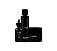 Golden Grooming Company Co. Beard Kit Bundle: Complete Beard Care - Beard Oil, Balm, Shampoo - Completely Natural - Softens, Strengthens & Nourishes Hair & Skin - Promotes Growth & - Gift for