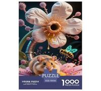 Golden Hamster Jigsaw Puzzles 1000 Piece Challenge Game for Adults,Fantasy Flowers Impossible Jigsaw Puzzle 1000 Pieces Educational Game Home Decoration 70x50cm/1000pcs