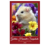 Golden Hamster Snapshots (Wall Calendar 2026 DIN A2 portrait), CALVENDO 12 Month Wall Calendar: Cute rodents, creatively staged by artificial intelligence