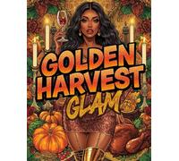 Golden Harvest Glam: A Thanksgiving Coloring Book for Women | Fall Aesthetic Coloring Pages for Stress Relief, Cozy Autumn Vibes & Black Girl Magic | 50 Detailed Seasonal Designs