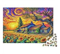 Golden-Harvest Jigsaw Puzzles 1000Pc Recycled Paper for Adults Rural-Idyll Puzzle Fun Present & Activity for Home Decompression Gift 52x38cm/1000pcs