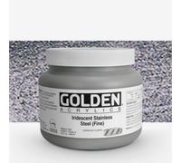 Golden : Heavy Body : Acrylic Paint : 946ml : Stainless Steel Fine Iridescent : Please allow an extra week for delivery