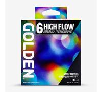 High Flow Acrylics by GOLDEN, High Flow Airbrush Set, 6 Colors, Professional Acrylic Paint
