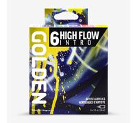 High Flow Acrylics by GOLDEN, High Flow Intro Set, 6 Colors, Professional Acrylic Paint
