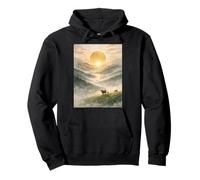 Golden Highland Sunrise Dream Pullover Hoodie