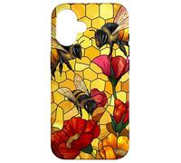Golden Honey Bees and Poppy Design Case for iPhone 16