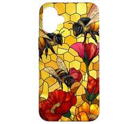 Golden Honey Bees and Poppy Design Case for iPhone 16 Plus