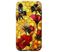 Golden Honey Bees and Poppy Design Case for iPhone XR