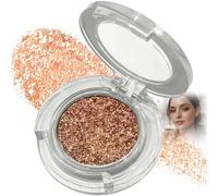 Golden Honey Pearlescent Single Eyeshadow in Compact - Warm Honey Gold Shimmer Pressed Powder for Eye Makeup, Smooth Blendable Texture with Reflective Glow, Long Lasting Pigmented Finish