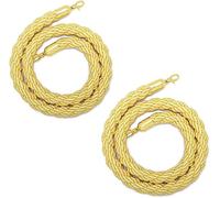 Golden Hooked Rope 2-Pack Stanchion Rope for Crowd Control Indoor & Outdoor Barrier Rope (150cm Yellow) - Stylish Perfect for Events