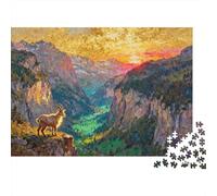 Golden Hour at Swiss Lauterbrunnen Wooden Jigsaw Puzzle Waterproof 1000 Piece Puzzles for Adults Gifts Impossible Educational Games