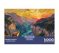 Golden Hour at Swiss Lauterbrunnen Wooden Jigsaw Puzzle Waterproof 1000 Piece Puzzles for Adults Gifts Challenging And Brainteasing Educational Games