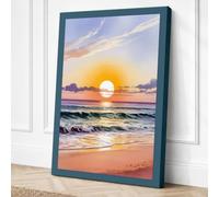 Golden Hour at the Shore Canvas Wall Art Print 24x16 Inch (61 x 41 cm)